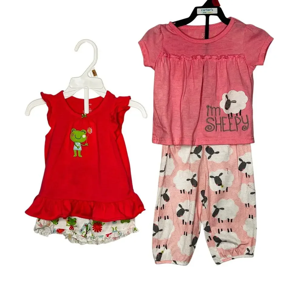 Carter's Just One You Baby Girl Pajamas | Size 12 Months Frog & Floral Snug Fit